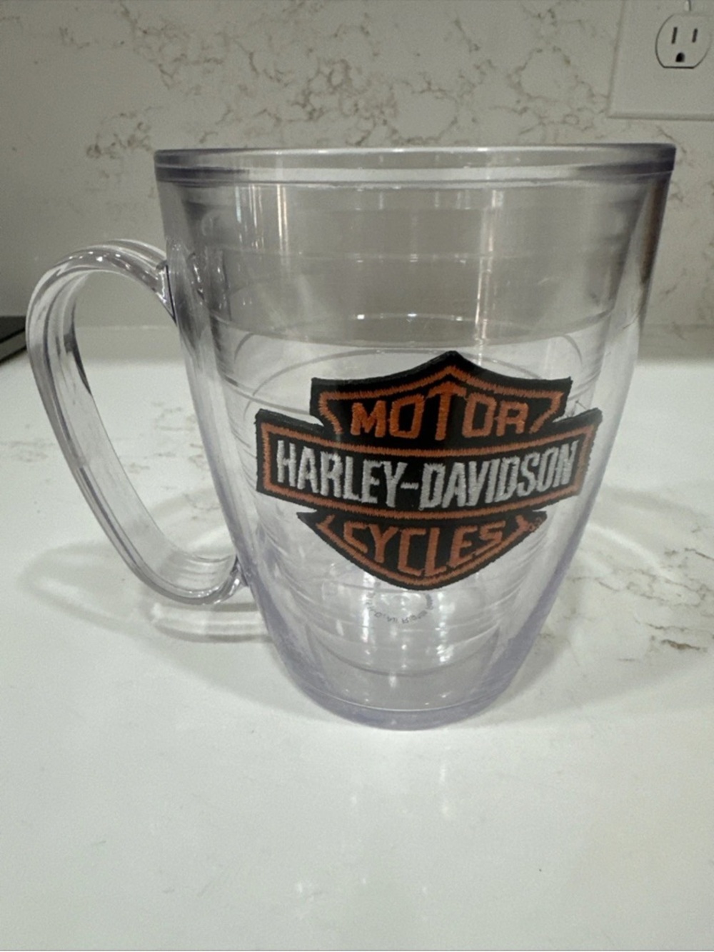 Harley Davidson Cycle Tervis Tumbler Mug Insulated Clear Hot Cold Coffee  14 oz